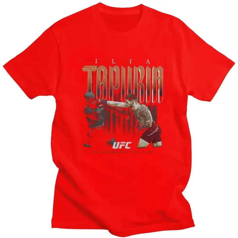 Custom Classic Ilia Topuria Boxer Spain Boxer T Shirt Men Short Sleeved Soft Cotton T-shirt Print Tee Tops Graphic Tshirts