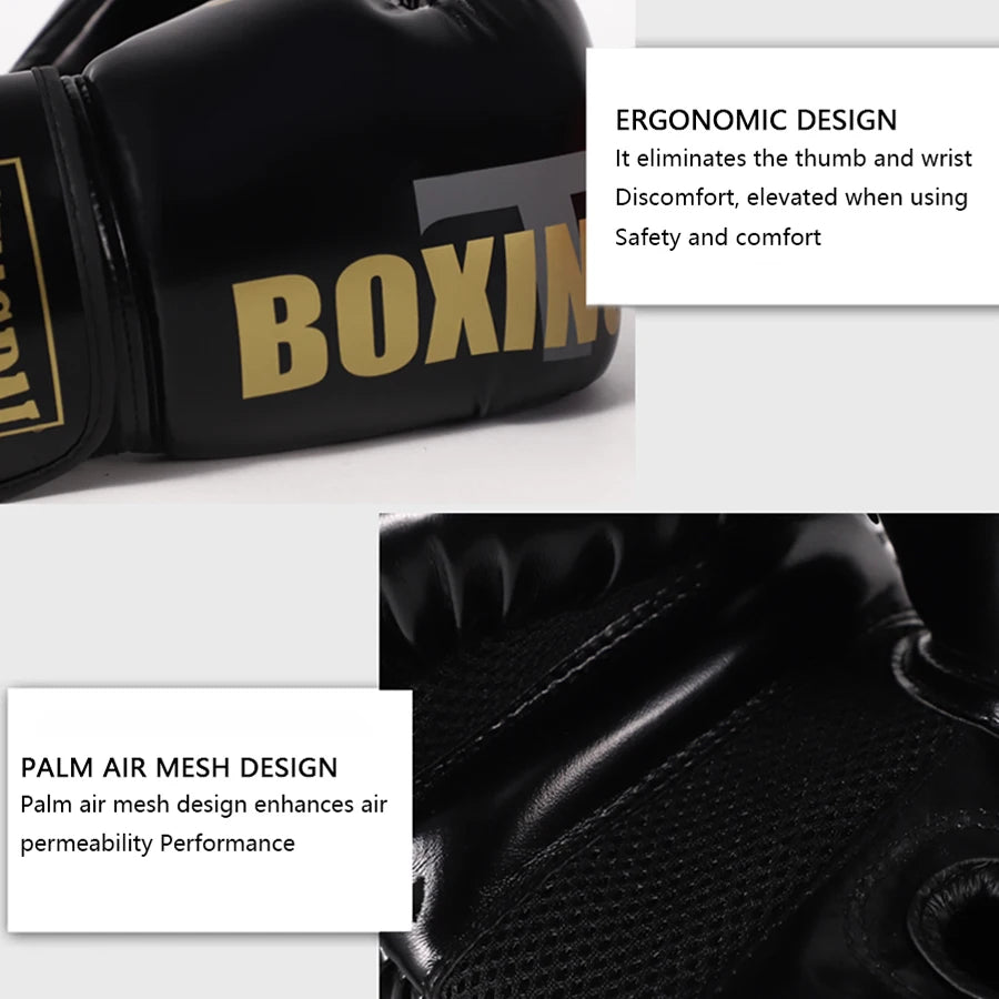 GINGPAI MMA Boxing Gloves – Muay Thai Sandbag Gloves for Training & Fighting