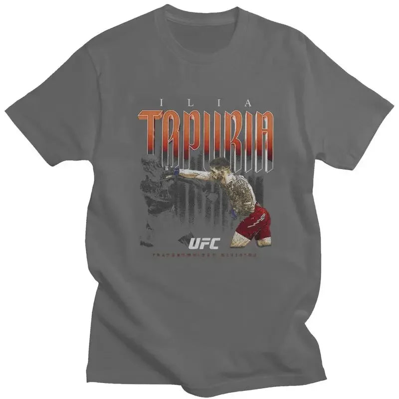 Custom Classic Ilia Topuria Boxer Spain Boxer T Shirt Men Short Sleeved Soft Cotton T-shirt Print Tee Tops Graphic Tshirts