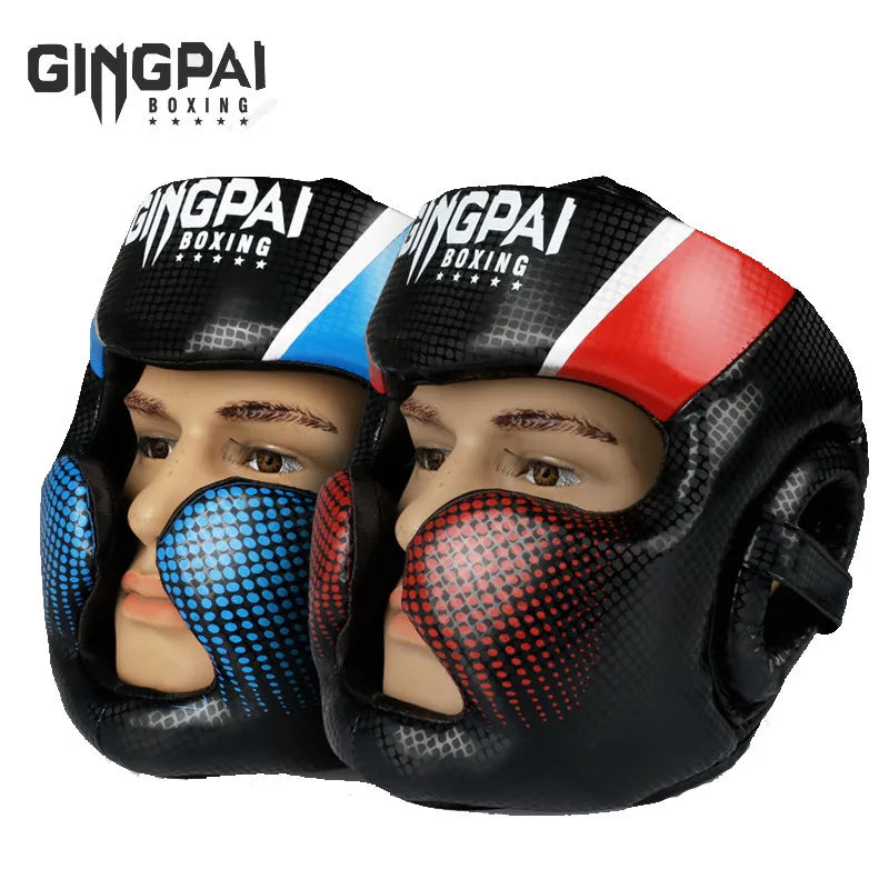 Gingpai Boxing Full-Face Safety Helmet for Muay Thai & MMA Training