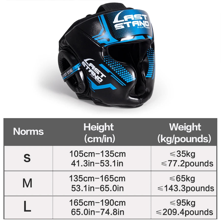 Last Stand Full-Cover Boxing Helmet – Thickened Head Guard for Karate, & Gym Training