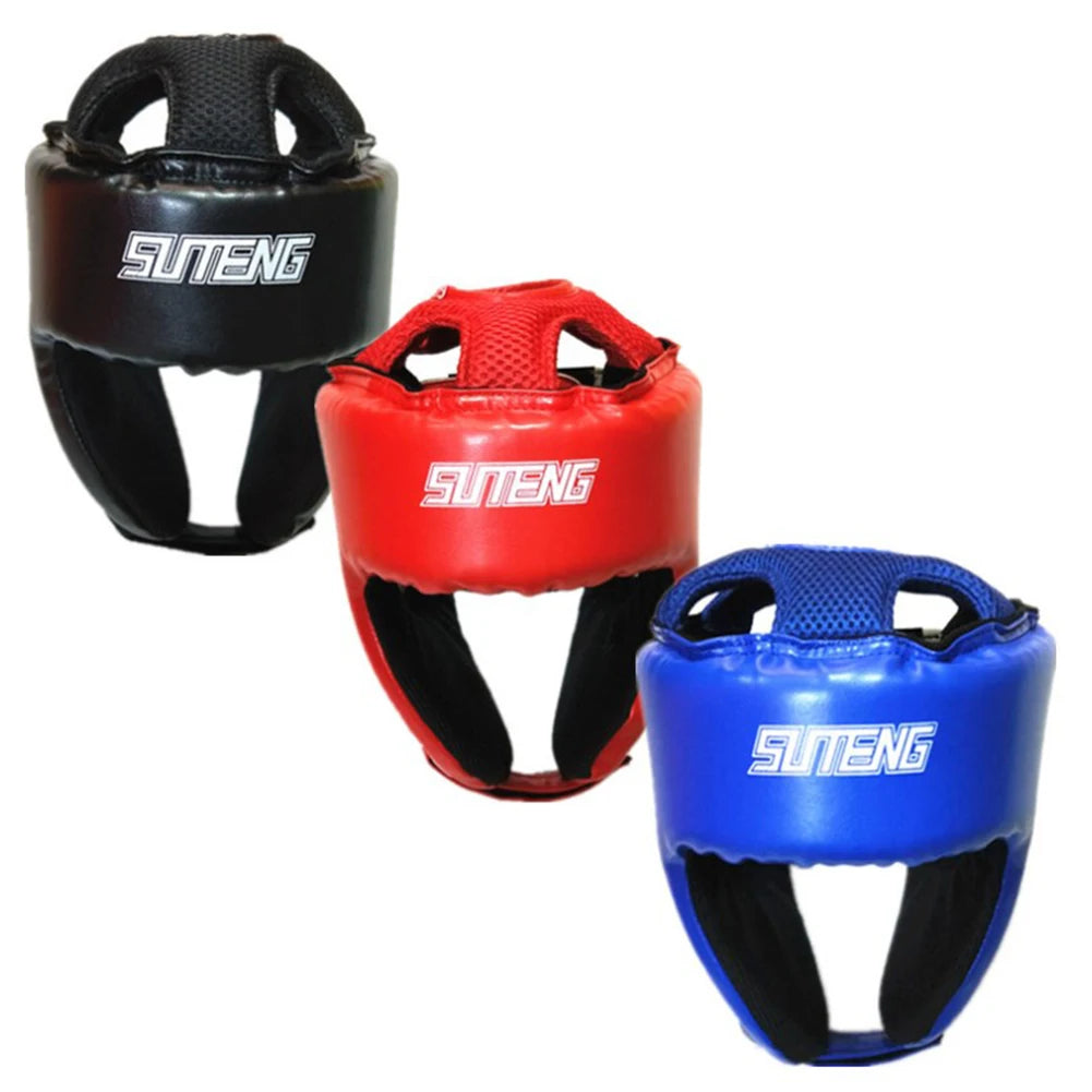 Adjustable Boxing Head Guard for Sparring & Training | PU Leather Protective Gear