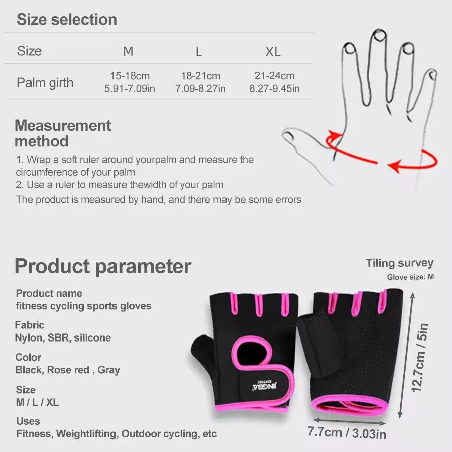 Half Finger Gym Gloves Silicone Grip, Breathable Workout Gloves