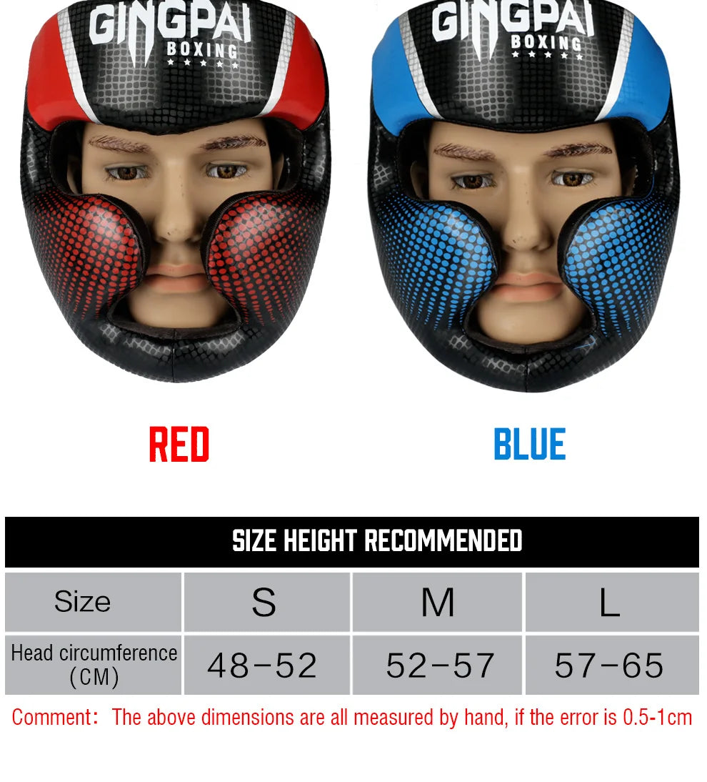 Gingpai Boxing Full-Face Safety Helmet for Muay Thai & MMA Training