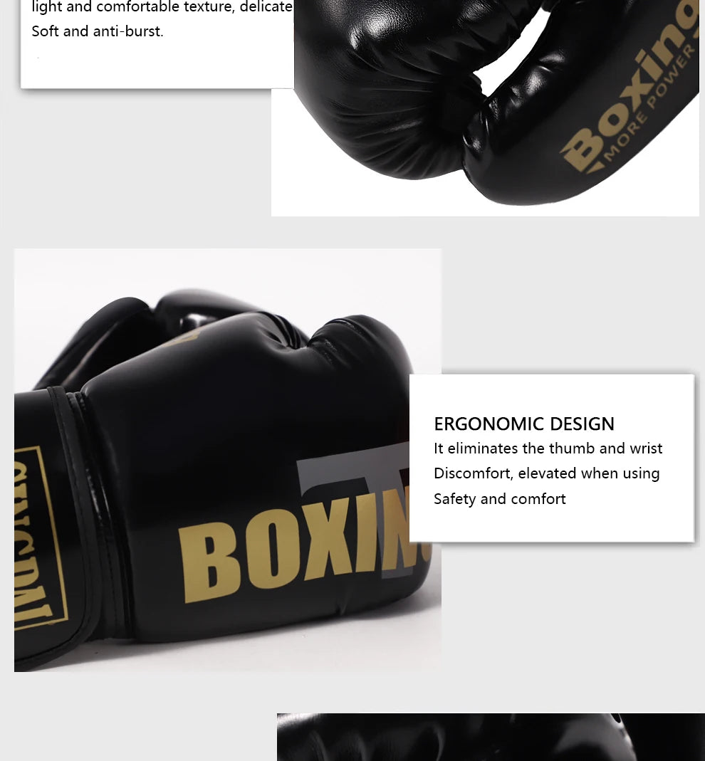 GINGPAI MMA Boxing Gloves – Muay Thai Sandbag Gloves for Training & Fighting