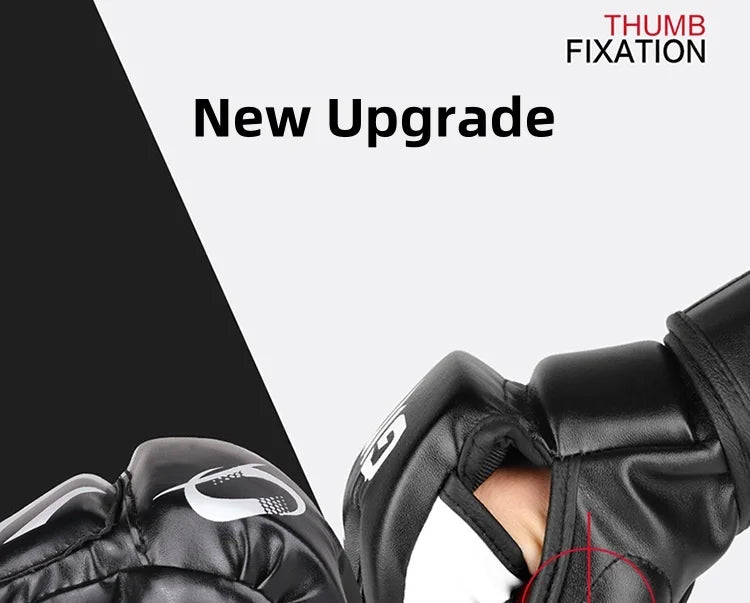 Gingpai Half-Mitts Gloves- Half-Finger Padded Gloves for kickboxing & Sparring