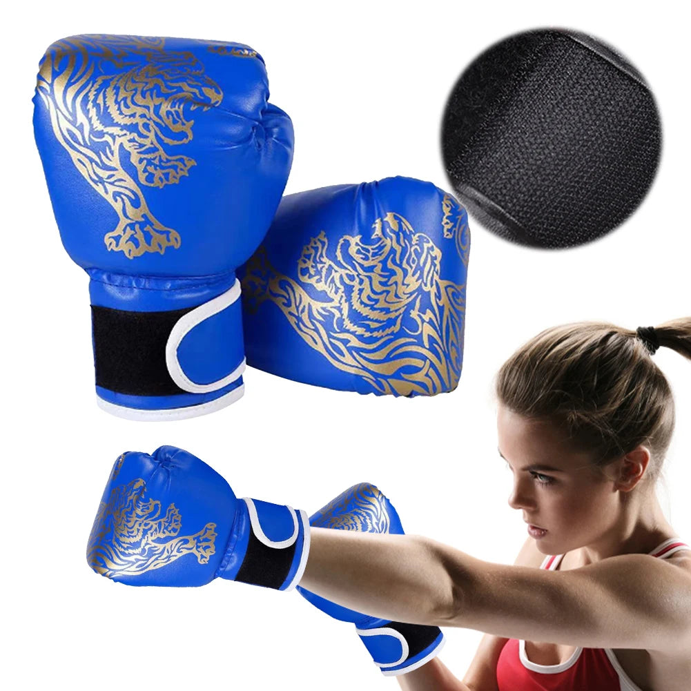 2pcs Boxing Training Fighting Gloves Breathable PU Leather Boxing Training Gloves Sanda Sparring Muay Thai MMA Karate Gloves