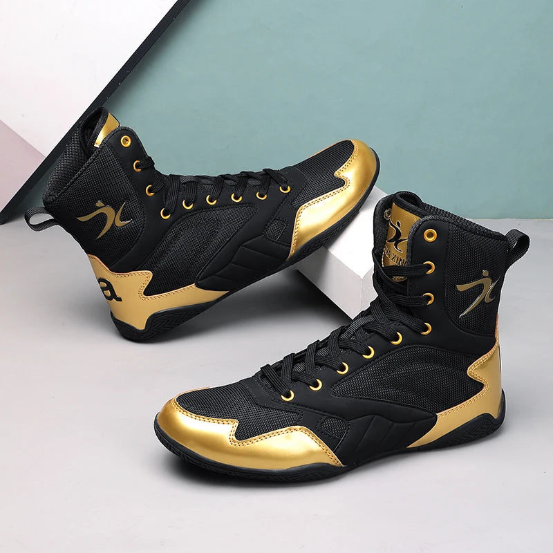 Men’s High-Top Boxing Shoes – Lightweight, Anti-Slip Arena Training Footwear for Autumn