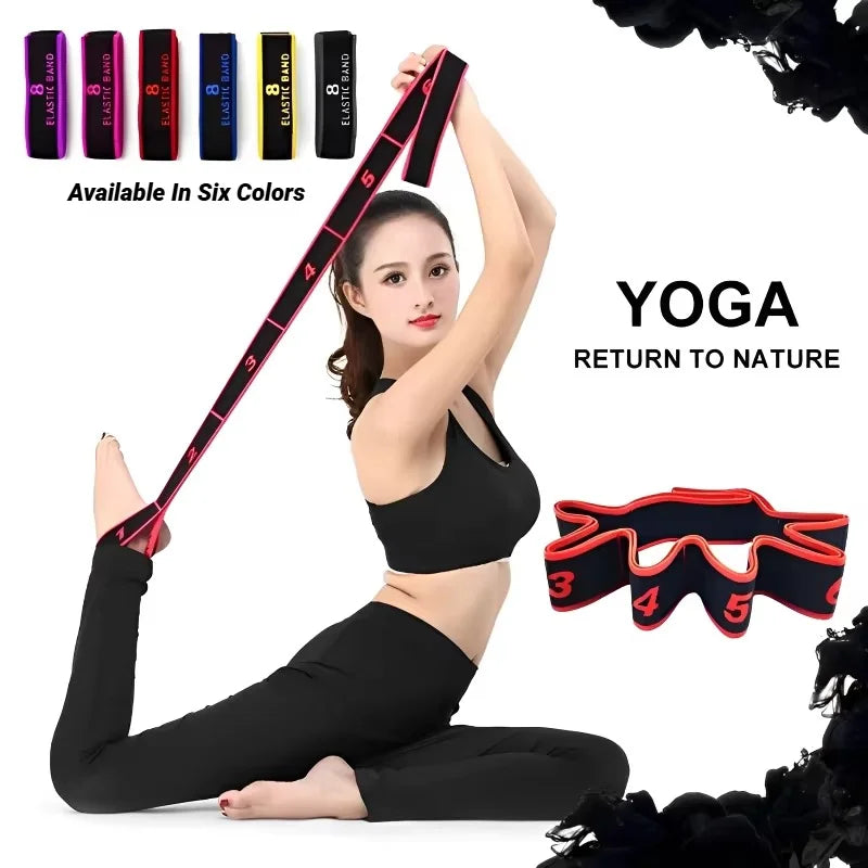 Yoga & Dance Stretching Belt Elastic Resistance Band for Pilates Workouts