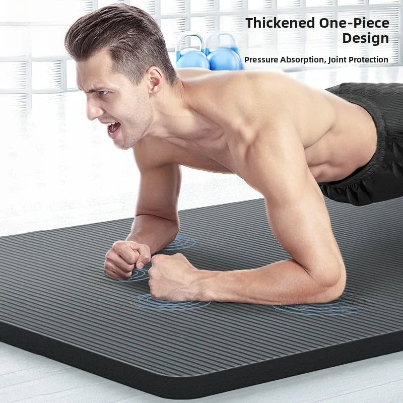 Men’s Yoga Mat Anti-Slip Rubber Exercise Mat with Clean Design