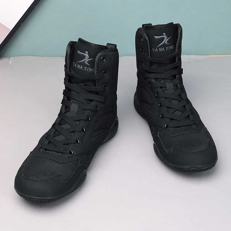 Men’s High-Top Boxing Shoes – Lightweight, Anti-Slip Arena Training Footwear for Autumn