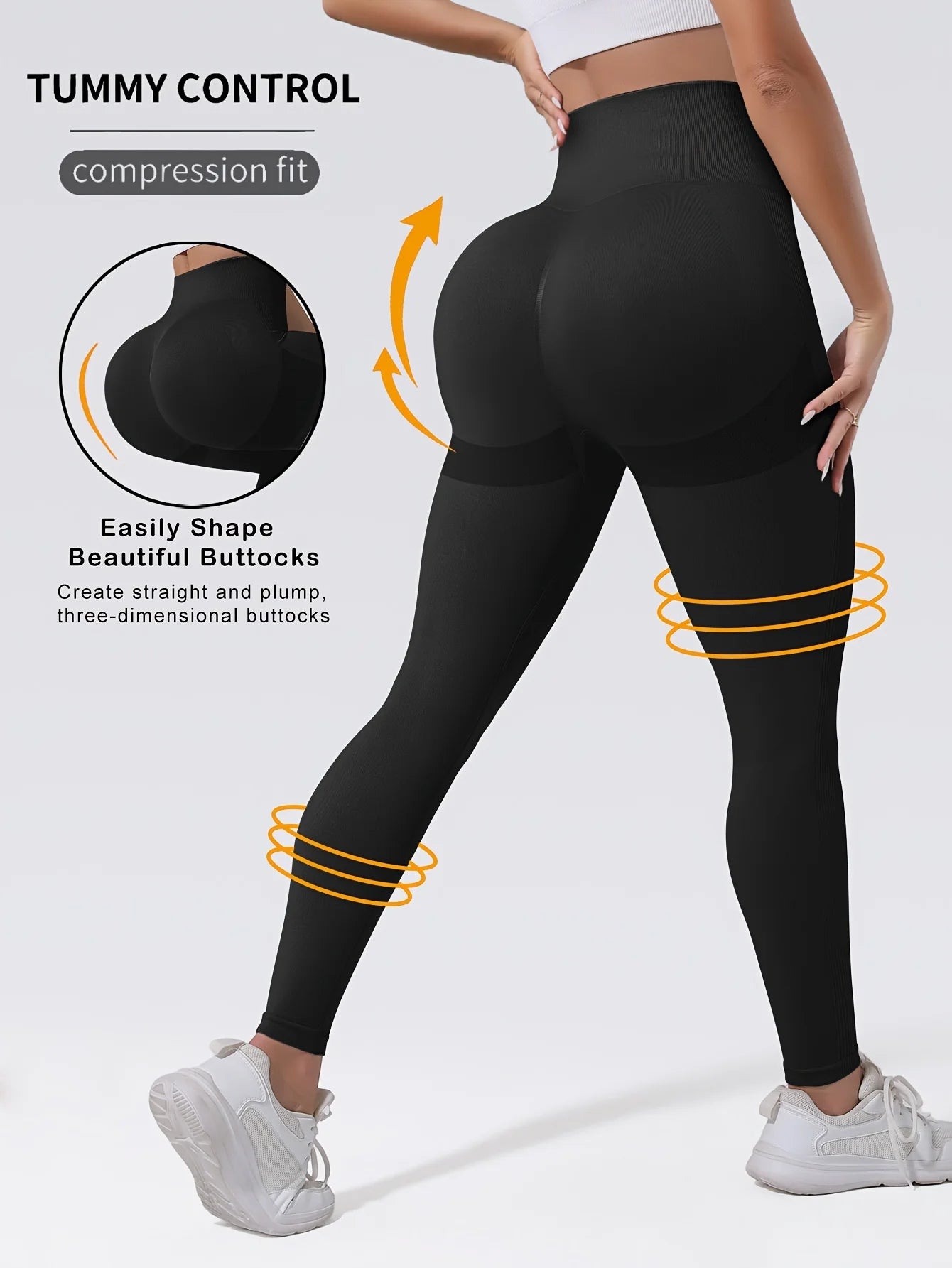 High-Waist Seamless Yoga Pants – Solid Color, Tight Fit for Gym & Cycling