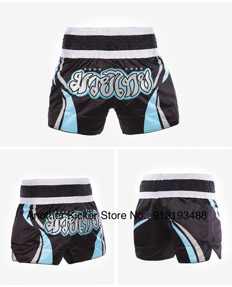 Muay Thai Shorts 2025 New Thai Boxing Shorts Women Men Child Patchwork Kickboxing Training Pants Gym MMA Martial Arts Fight Gear