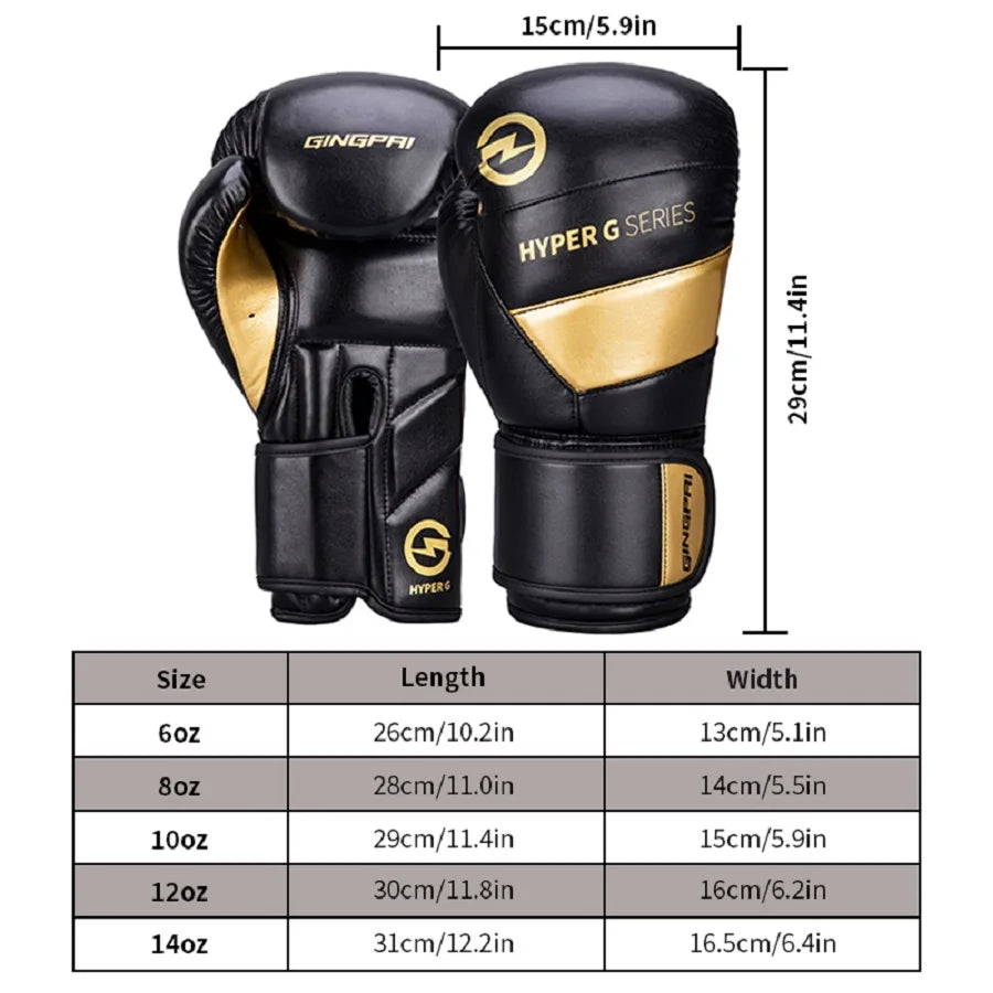 GINGPAI HYPHER G SERIES Boxing Gloves – PU Leather, Protective & Breathable