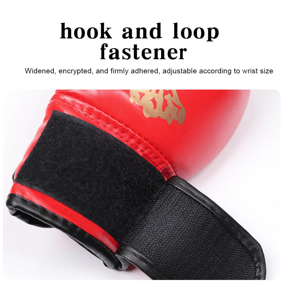 2pcs Boxing Training Fighting Gloves Breathable PU Leather Boxing Training Gloves Sanda Sparring Muay Thai MMA Karate Gloves