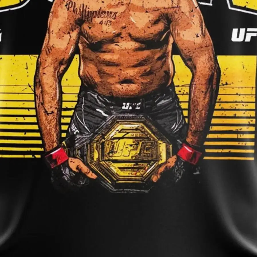 Summer UFC Jon Jones Print 3D Short Sleeve T-shirts Men's Quick-drying Breathable Plus Size Loose Sports Casual Clothing Tees