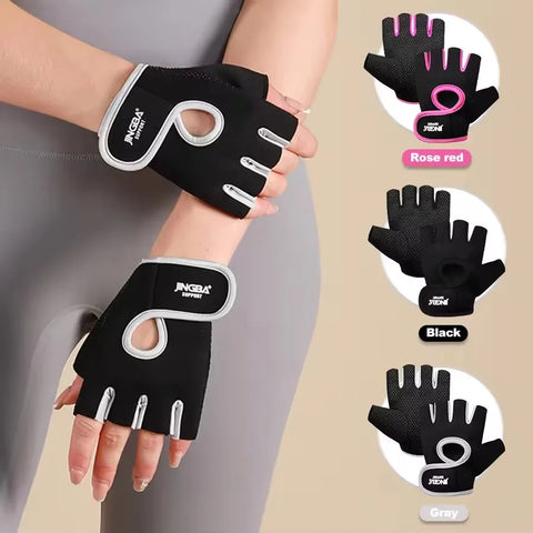 Half Finger Gym Gloves Silicone Grip, Breathable Workout Gloves