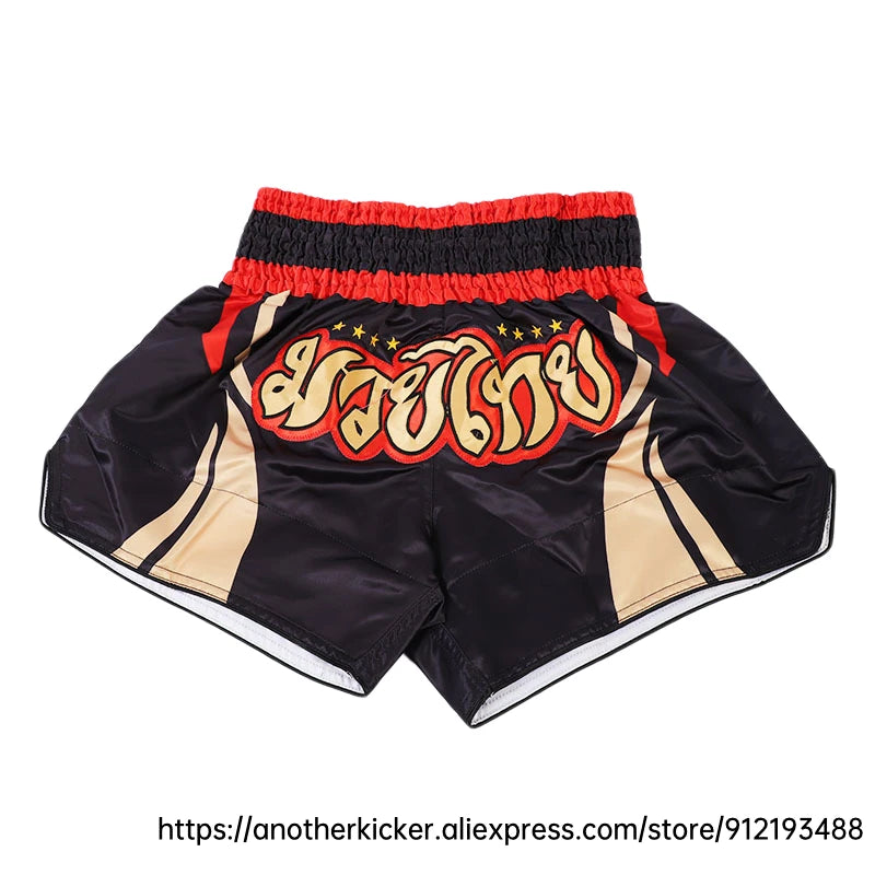 Muay Thai Shorts 2025 New Thai Boxing Shorts Women Men Child Patchwork Kickboxing Training Pants Gym MMA Martial Arts Fight Gear