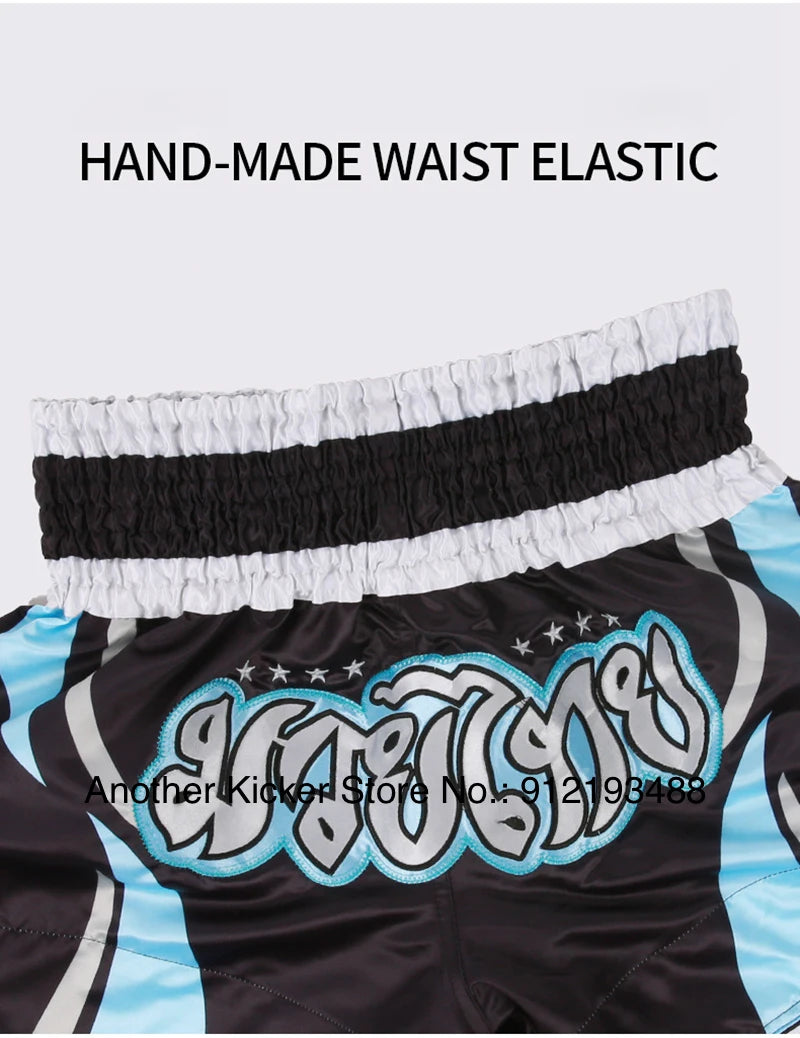 Muay Thai Shorts 2025 New Thai Boxing Shorts Women Men Child Patchwork Kickboxing Training Pants Gym MMA Martial Arts Fight Gear