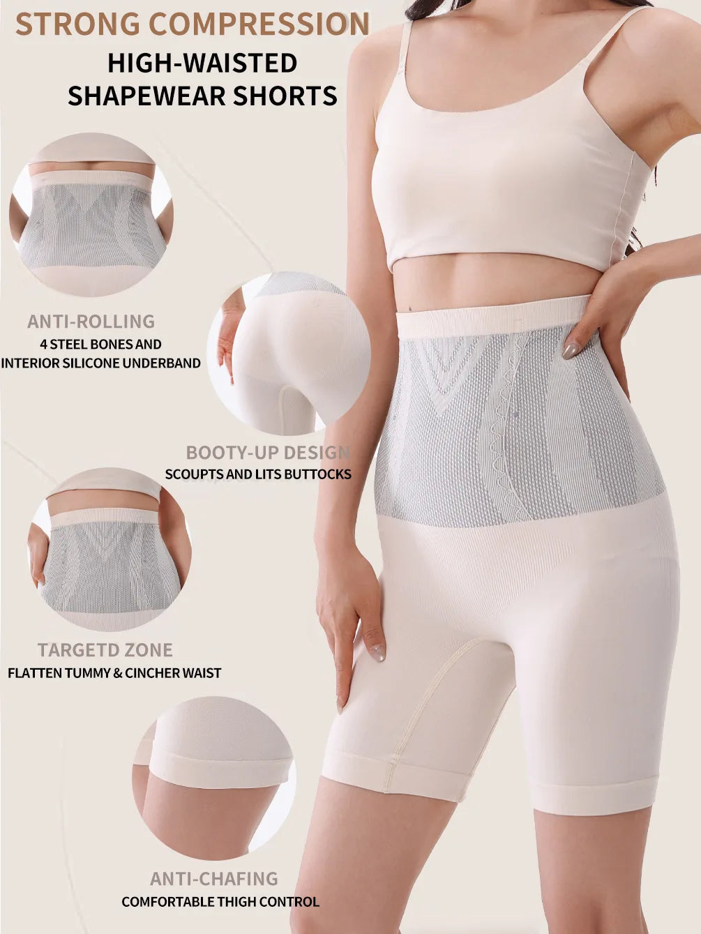 Women High-Waisted Shaping Pants – Seamless Tummy Slimming & Body Contouring