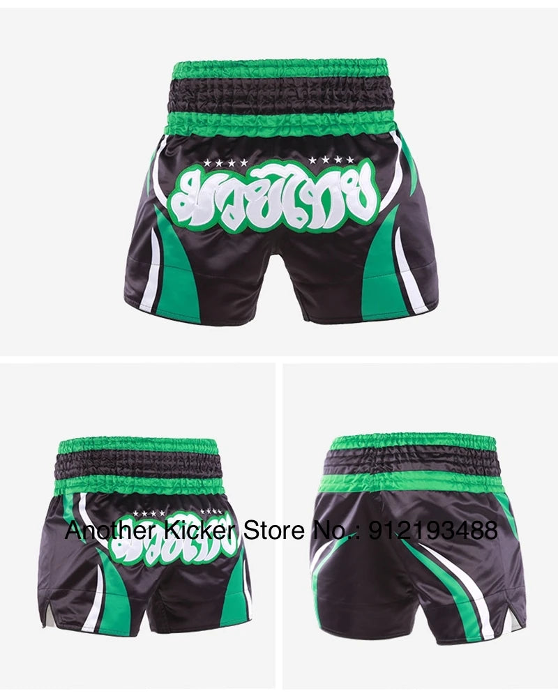 Muay Thai Shorts 2025 New Thai Boxing Shorts Women Men Child Patchwork Kickboxing Training Pants Gym MMA Martial Arts Fight Gear