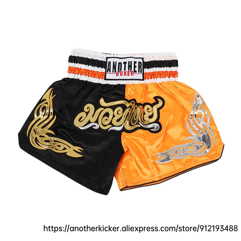 Muay Thai Shorts 2025 New Thai Boxing Shorts Women Men Child Patchwork Kickboxing Training Pants Gym MMA Martial Arts Fight Gear