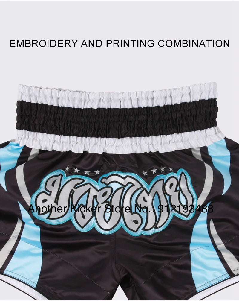 Muay Thai Shorts 2025 New Thai Boxing Shorts Women Men Child Patchwork Kickboxing Training Pants Gym MMA Martial Arts Fight Gear