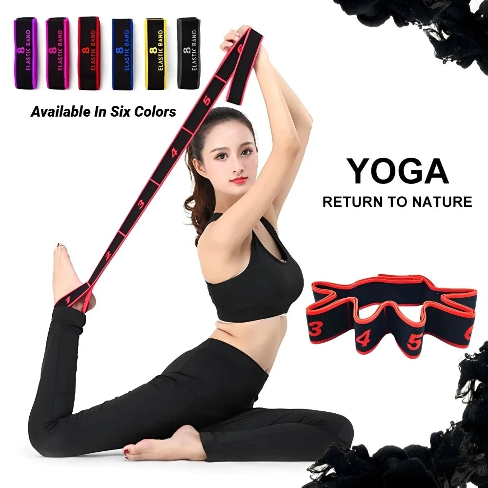 Yoga & Dance Stretching Belt Elastic Resistance Band for Pilates Workouts
