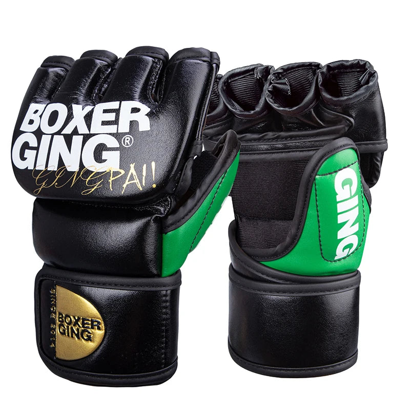 PU Thickened MMA Gloves – Half-Finger Boxing Gloves for Karate, & Martial Arts
