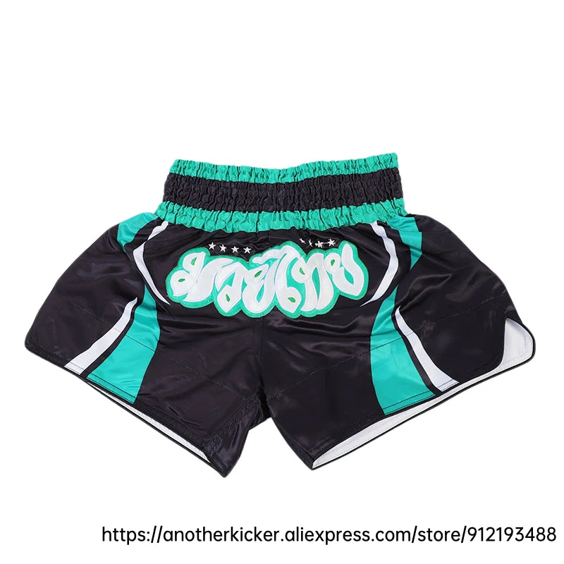 Muay Thai Shorts 2025 New Thai Boxing Shorts Women Men Child Patchwork Kickboxing Training Pants Gym MMA Martial Arts Fight Gear