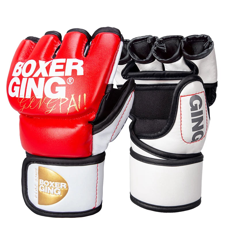 PU Thickened MMA Gloves – Half-Finger Boxing Gloves for Karate, & Martial Arts