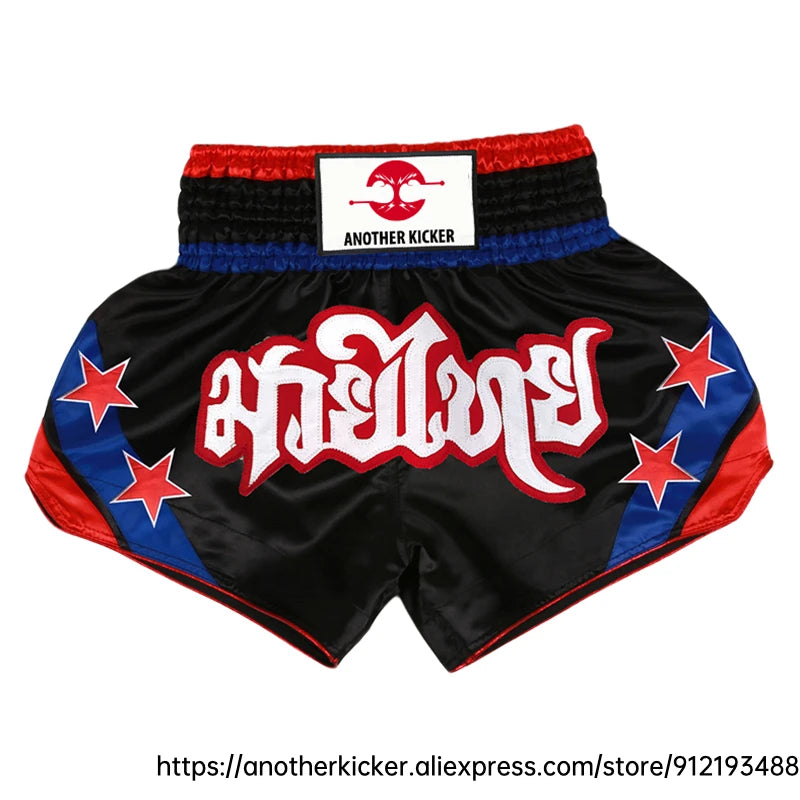 Muay Thai Shorts 2025 New Thai Boxing Shorts Women Men Child Patchwork Kickboxing Training Pants Gym MMA Martial Arts Fight Gear