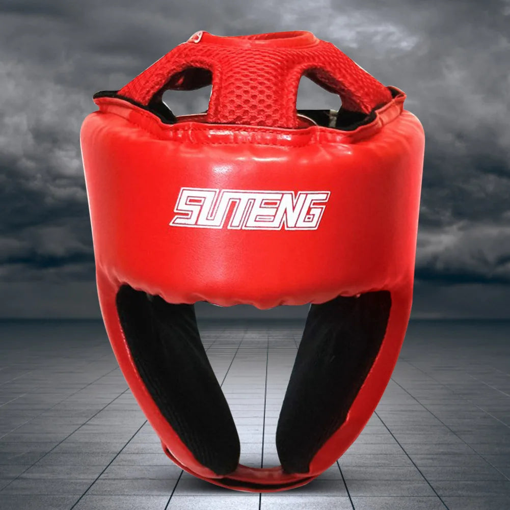 Adjustable Boxing Head Guard for Sparring & Training | PU Leather Protective Gear