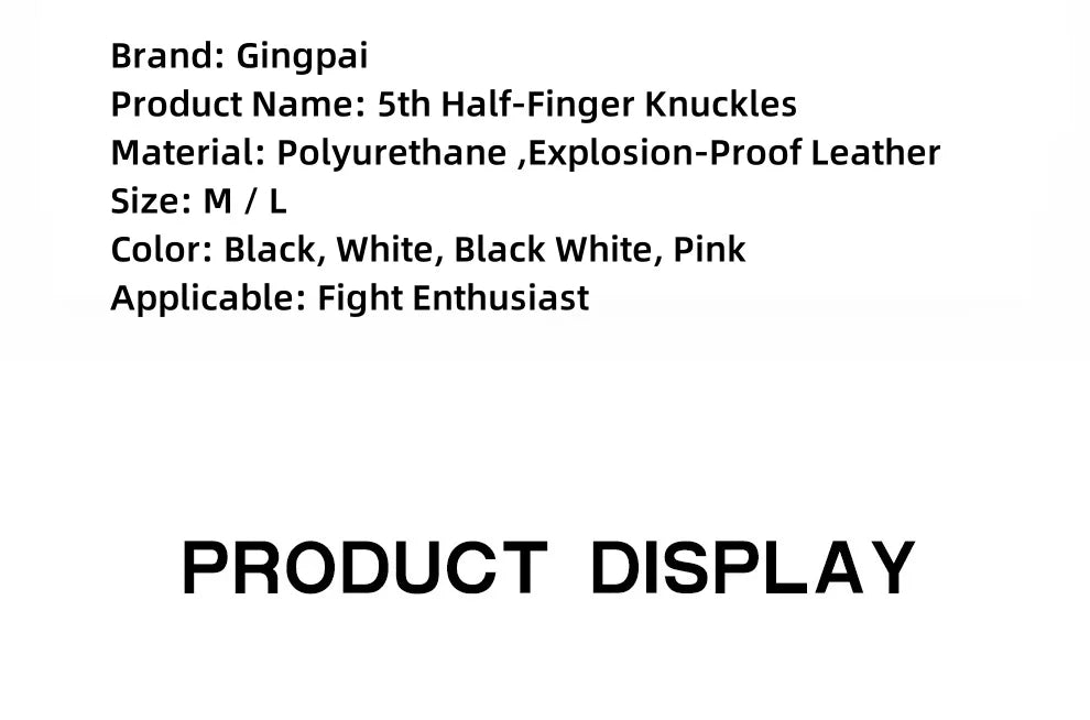 Gingpai Half-Mitts Gloves- Half-Finger Padded Gloves for kickboxing & Sparring