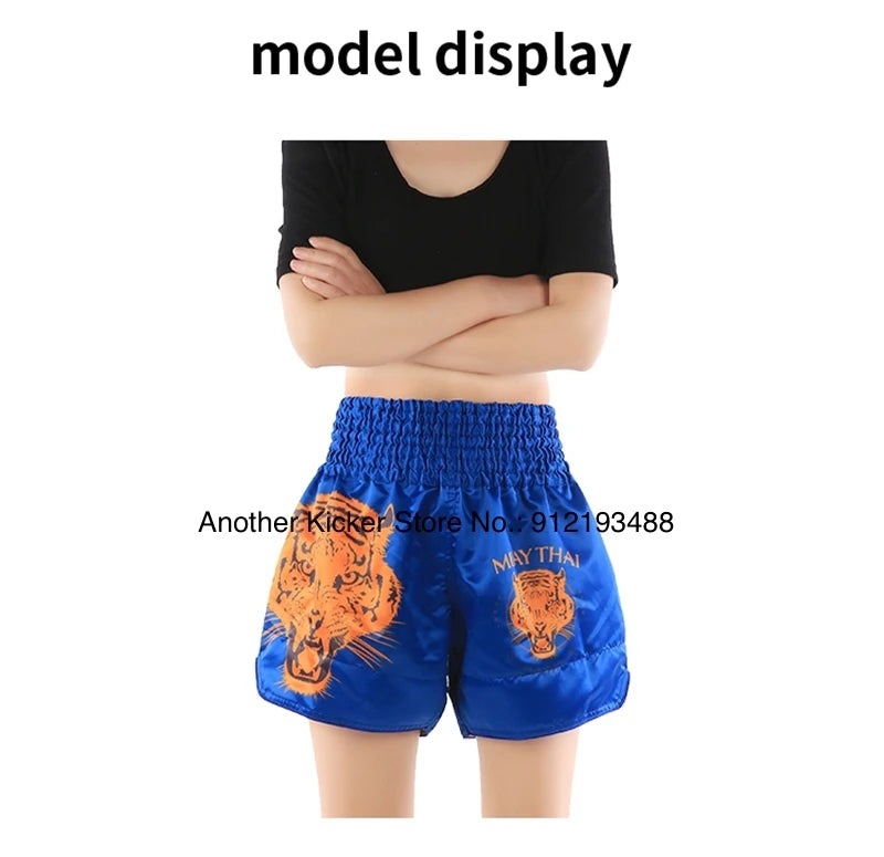 Muay Thai Shorts 2025 New Thai Boxing Shorts Women Men Child Patchwork Kickboxing Training Pants Gym MMA Martial Arts Fight Gear