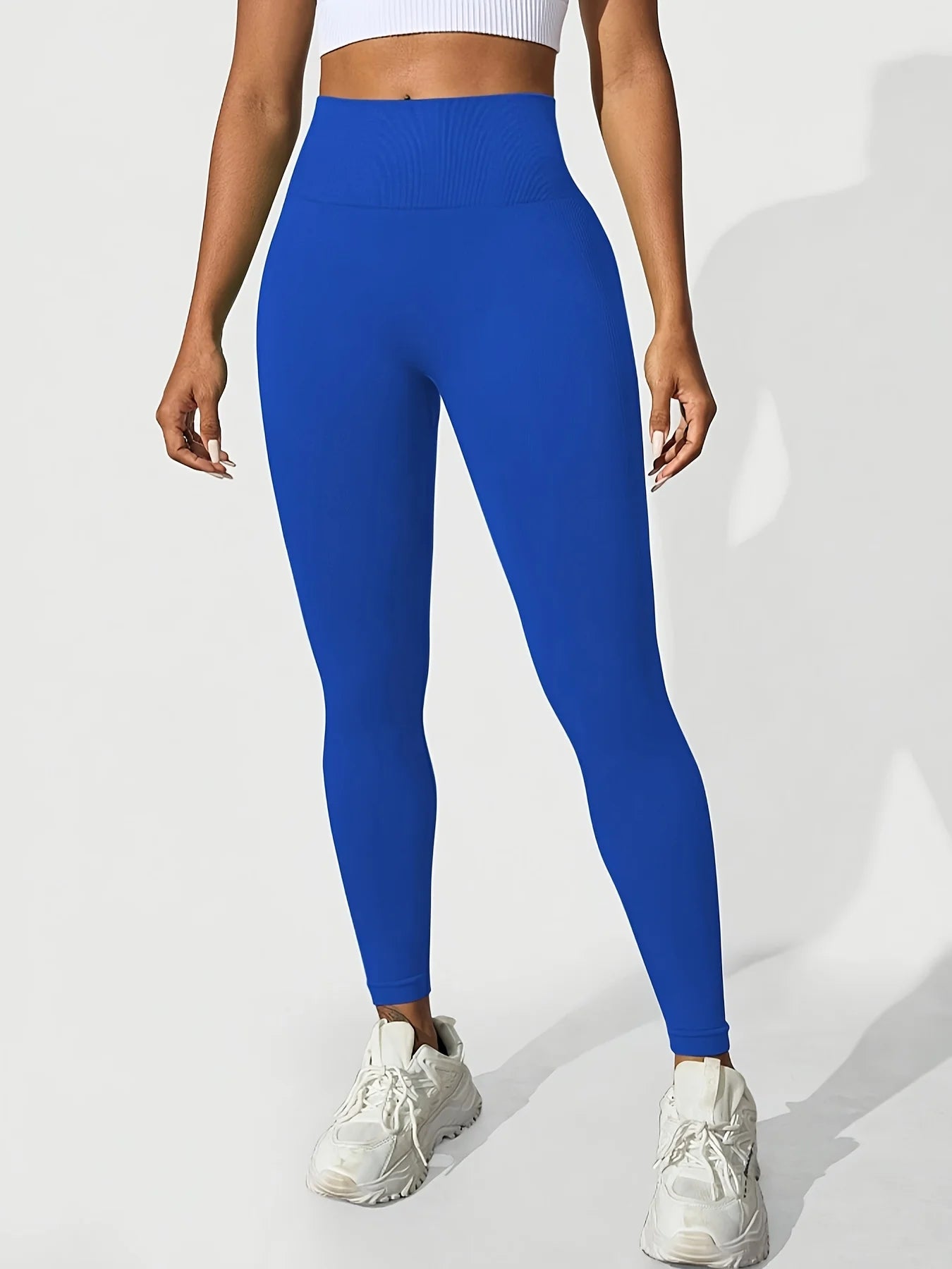 High-Waist Seamless Yoga Pants – Solid Color, Tight Fit for Gym & Cycling