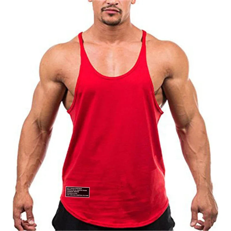 Y-Back Cotton Tank Top Men’s Sleeveless Fitness Shirt