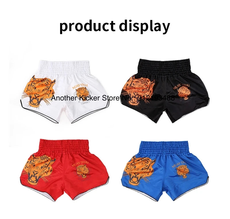 Muay Thai Shorts 2025 New Thai Boxing Shorts Women Men Child Patchwork Kickboxing Training Pants Gym MMA Martial Arts Fight Gear