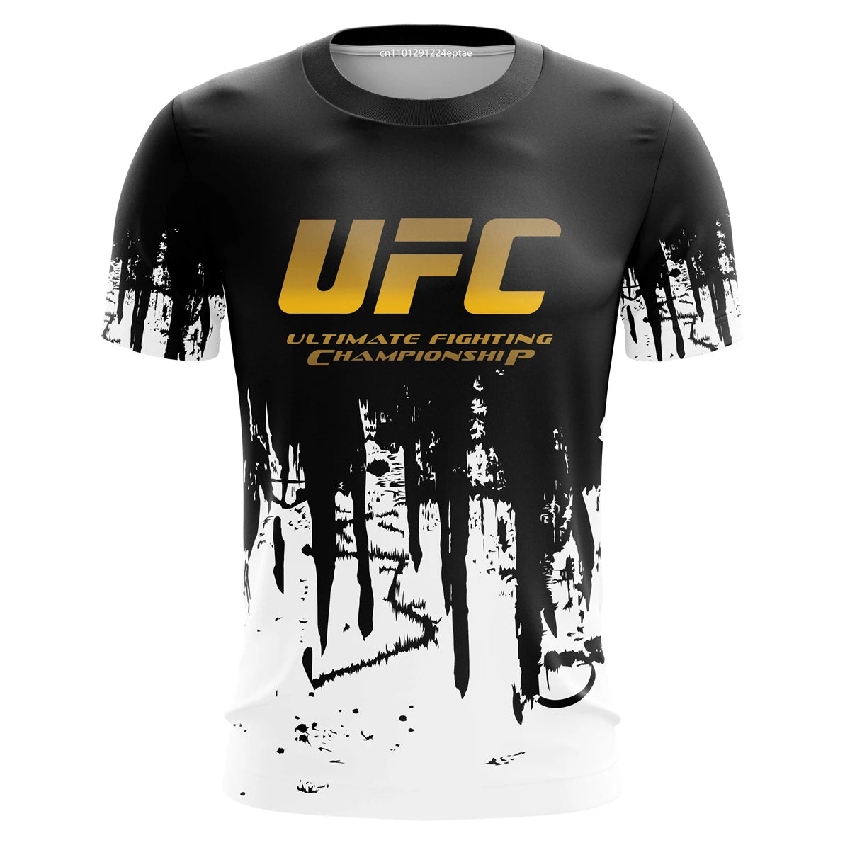 Men's UFC T-Shirts Sports Fitness Sportswear Quick-Drying Gradient Short Sleeve Tops Outdoor Boxing Training Running Men Clothes