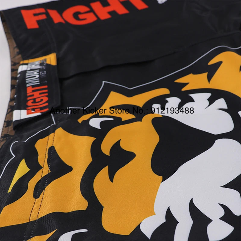 Tiger MMA Shorts BJJ Crossfit Wrestling Grappling Shorts Jiujitsu Martial Arts Combat Clothing Men Women Kickboxing Boxing Pants
