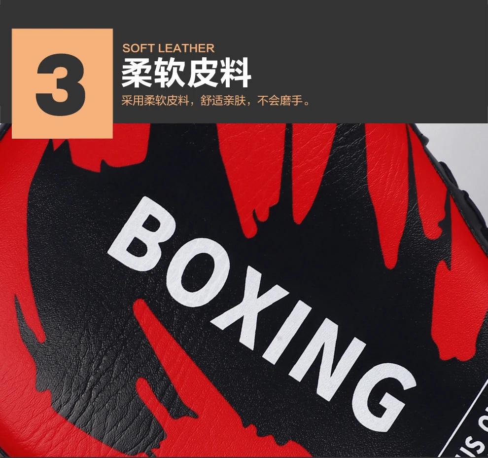 Boxing PU Leather Focus Mitts Curved Punch Pads for Martial Arts & Training