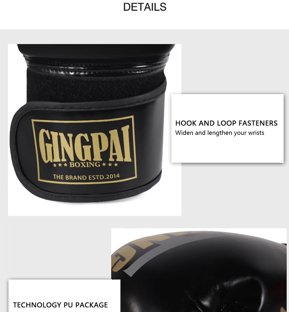 GINGPAI MMA Boxing Gloves – Muay Thai Sandbag Gloves for Training & Fighting