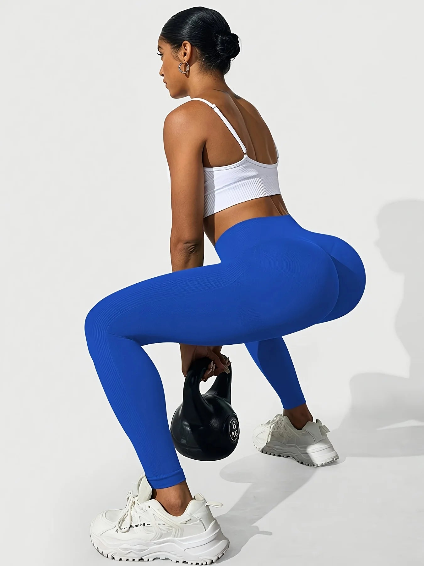 High-Waist Seamless Yoga Pants – Solid Color, Tight Fit for Gym & Cycling