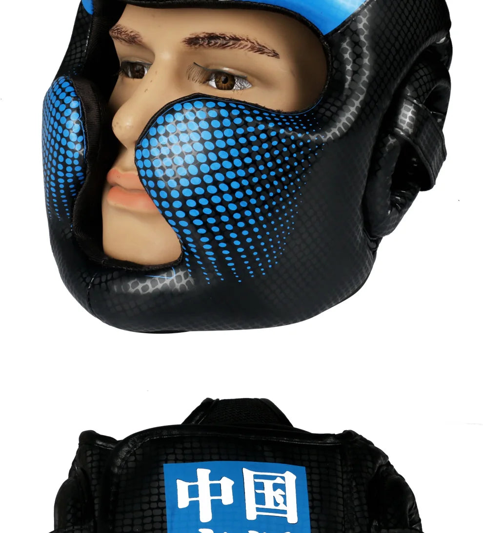 Gingpai Boxing Full-Face Safety Helmet for Muay Thai & MMA Training
