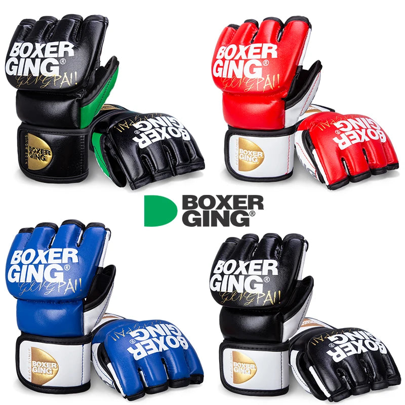 PU Thickened MMA Gloves – Half-Finger Boxing Gloves for Karate, & Martial Arts