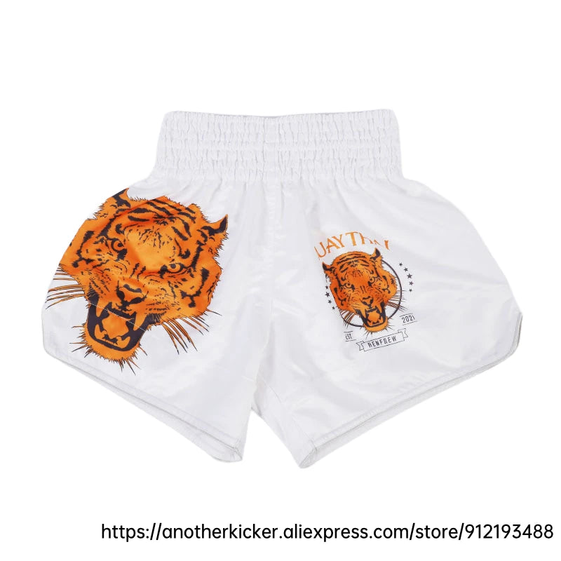 Muay Thai Shorts 2025 New Thai Boxing Shorts Women Men Child Patchwork Kickboxing Training Pants Gym MMA Martial Arts Fight Gear