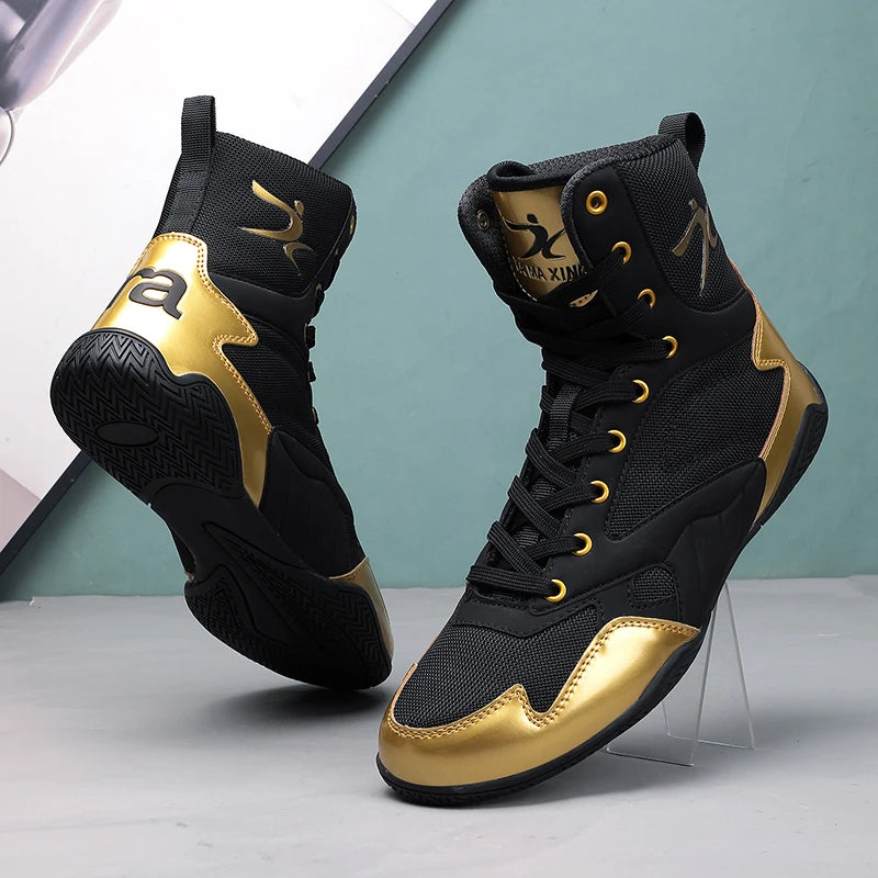 Men’s High-Top Boxing Shoes – Lightweight, Anti-Slip Arena Training Footwear for Autumn