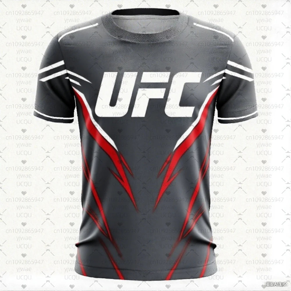 UFC Men’s Printed Round Neck T-Shirt Casual Sports Gym Top