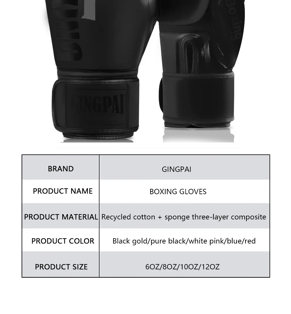 GINGPAI MMA Boxing Gloves – Muay Thai Sandbag Gloves for Training & Fighting