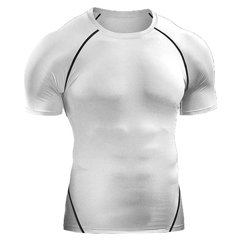 Summer Sports Compression T-Shirt – Quick-Dry, Elastic Running & Gym Tee